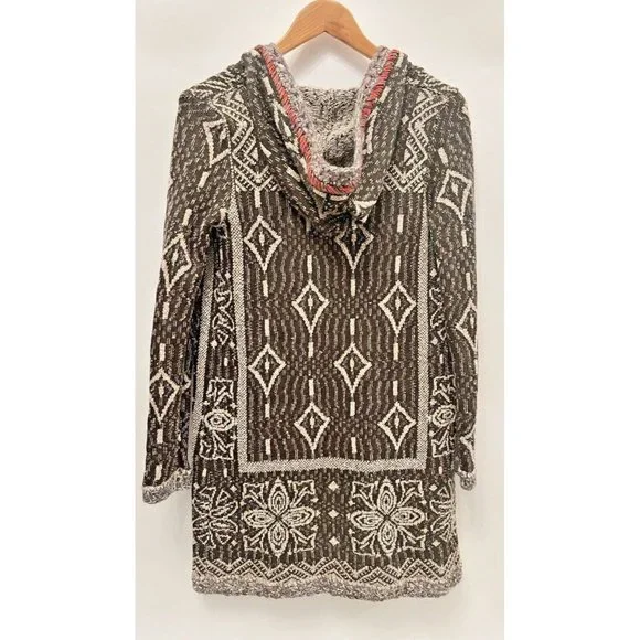 FREE PEOPLE KAI TASSEL HOODED CARDIGAN XS BOHO RUSTIC INDIE COTTAGECORE - Picture 4 of 9